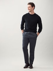 Navy Blue Regular Fit Soft Touch Crew Neck Jumper - Image 2 of 8