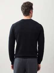Navy Blue Regular Fit Soft Touch Crew Neck Jumper - Image 3 of 8