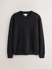 Navy Blue Regular Fit Soft Touch Crew Neck Jumper - Image 6 of 8