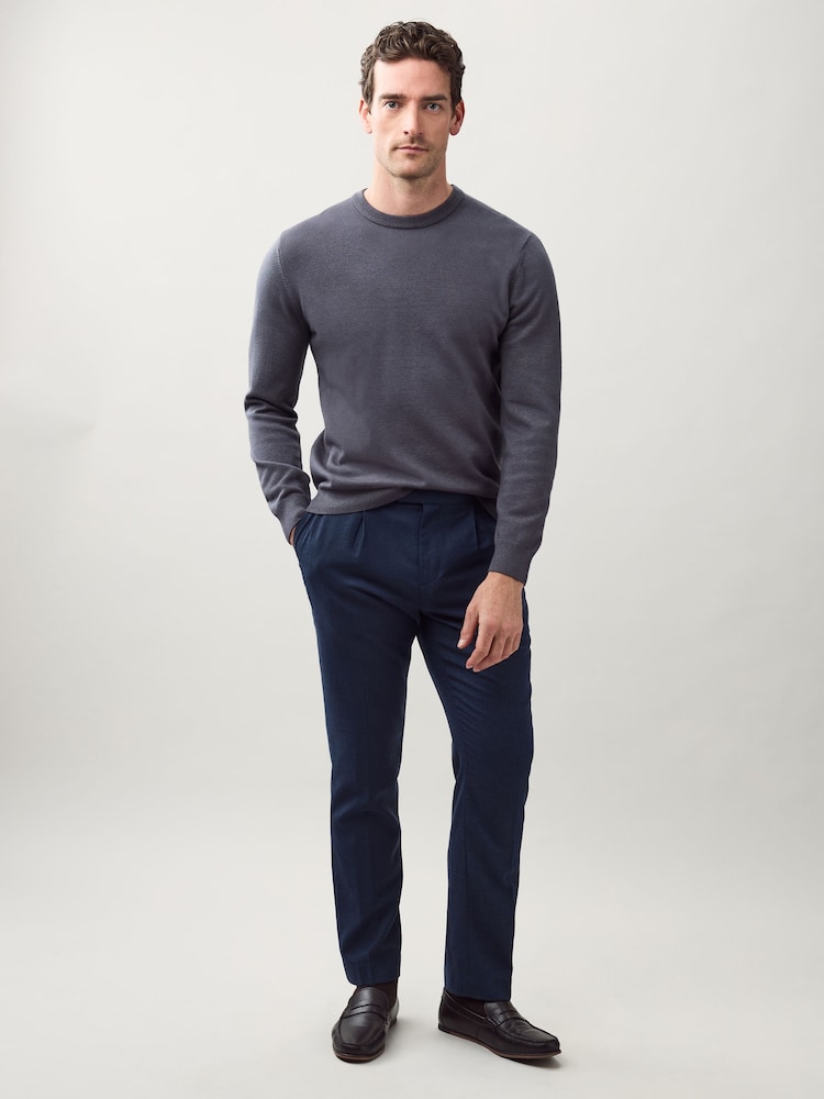 V barvi oglja - Regular Fit Soft Touch Crew Neck Jumper - Slika 2 iz 7