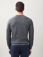 V barvi oglja - Regular Fit Soft Touch Crew Neck Jumper - Slika 4 iz 7