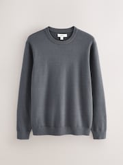 V barvi oglja - Regular Fit Soft Touch Crew Neck Jumper - Slika 5 iz 7