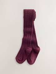 Pink Berry Red and Chocolate Brown - Strumpfhosen mit Zopfmuster und hohem Baumwollanteil im 3er-Pack - Bild 4 von 6