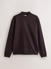 Chocolate Brown Regular Fit Premium High Crew Neck Jumpe - Image 1 of 3