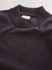 Chocolate Brown Regular Fit Premium High Crew Neck Jumpe - Image 2 of 3