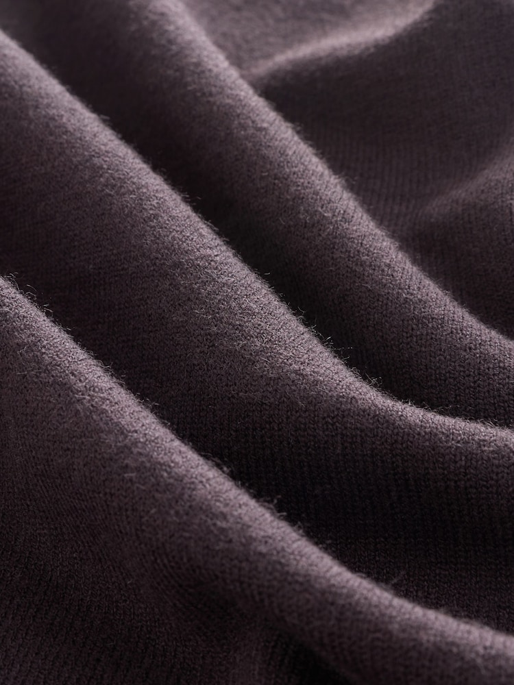 Chocolate Brown Regular Fit Premium High Crew Neck Jumpe - Image 3 of 3