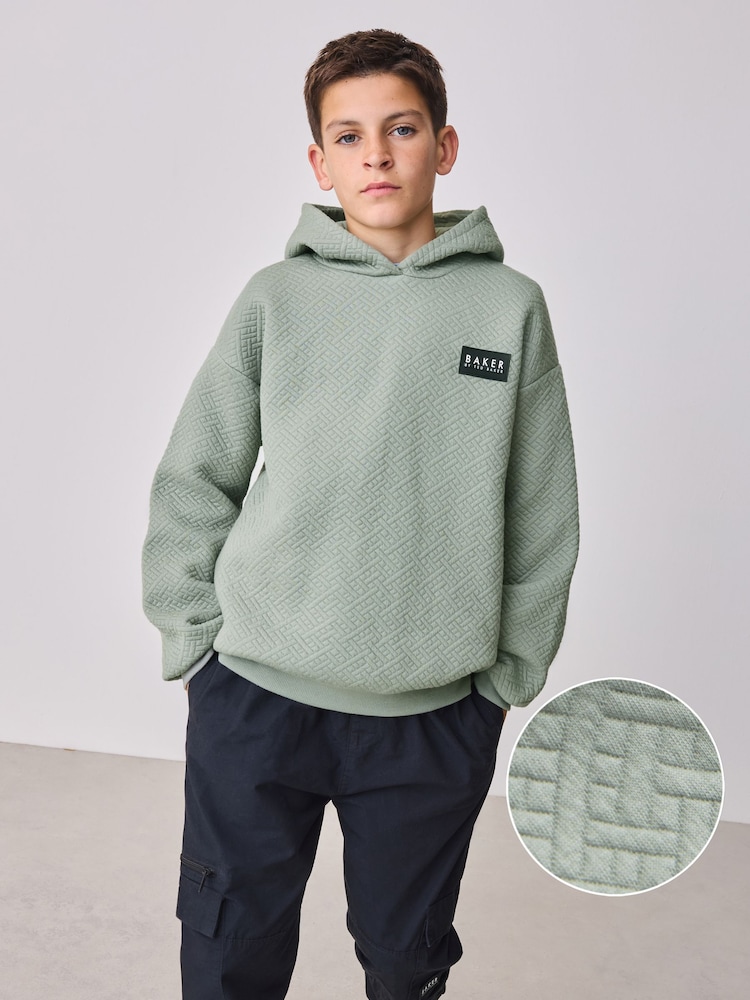 Baker by Ted Baker Green Textured Hoodie - Image 1 of 9
