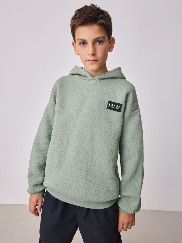Baker by Ted Baker Green Textured Hoodie - Image 2 of 9