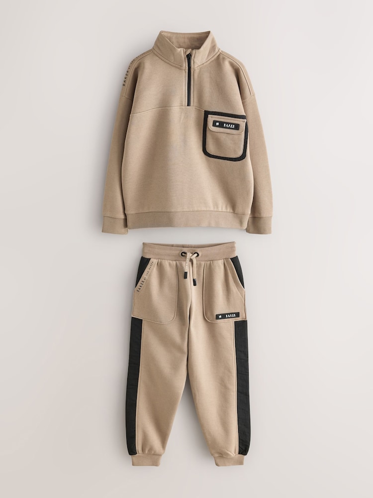 Baker by Ted Baker Funnel Zip Neck Sweatshirt and Joggers Set - Image 1 of 8