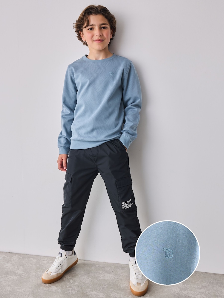 Baker by Ted Baker Blue Textured Sweatshirt - Image 2 of 10