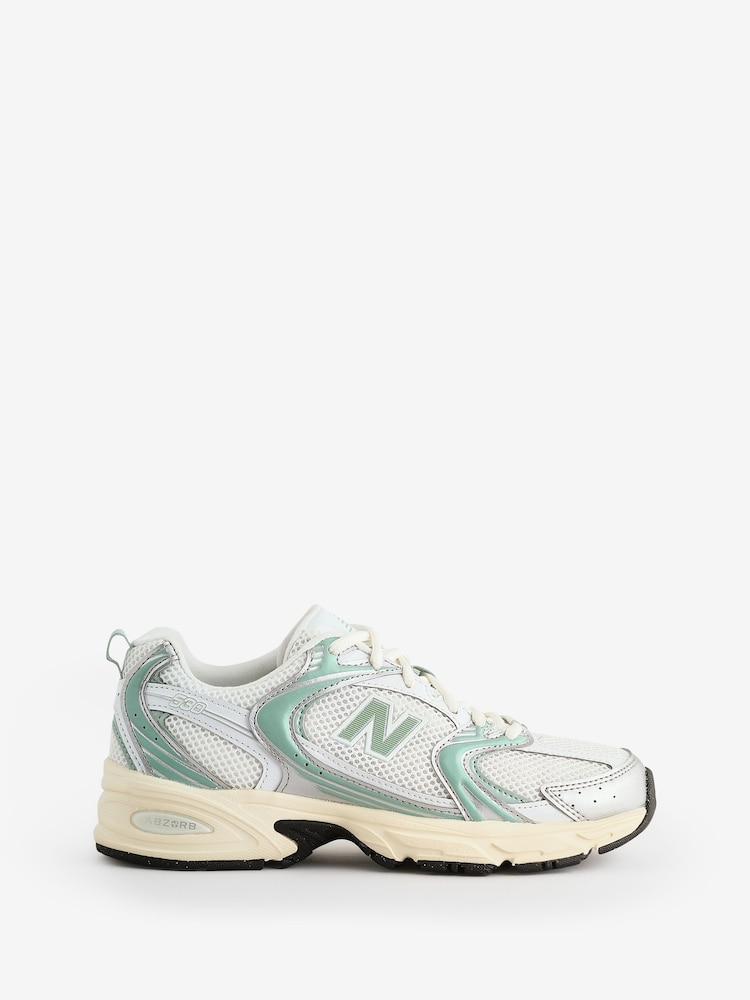 New Balance White/Green Womens 530 Trainers - Image 1 of 1 New Balance White/Green Womens 530 Trainers - Image 1 of 1