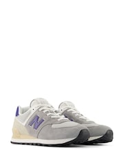 New Balance Grey/Blue Womens 574 Trainers - Image 4 of 7