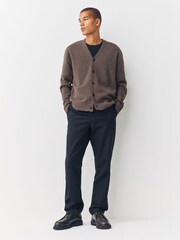 Castanho - Relaxed Fit Cosy Knitted Cardigan with Wool - Imagem 2 de 8