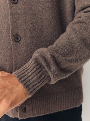 Castanho - Relaxed Fit Cosy Knitted Cardigan with Wool - Imagem 5 de 8