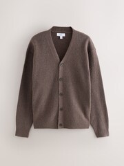 Castanho - Relaxed Fit Cosy Knitted Cardigan with Wool - Imagem 6 de 8