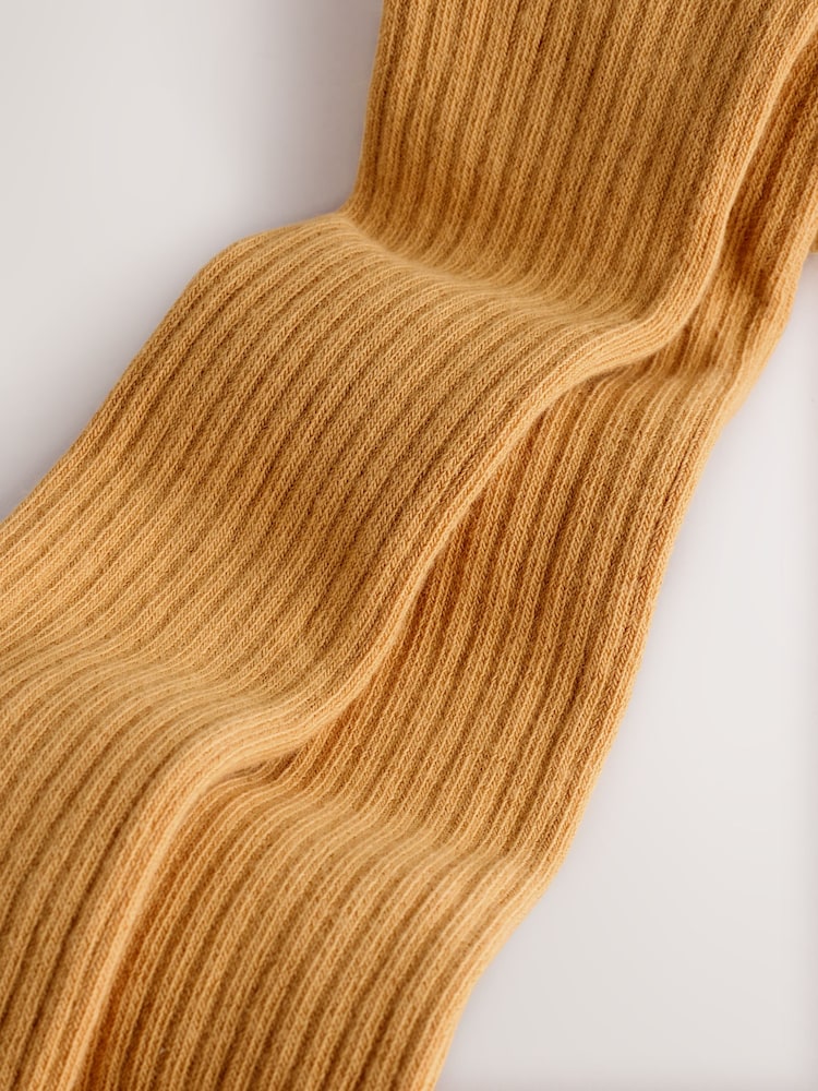 Ochre Yellow Cotton Rich Rib Tights - Image 3 of 3