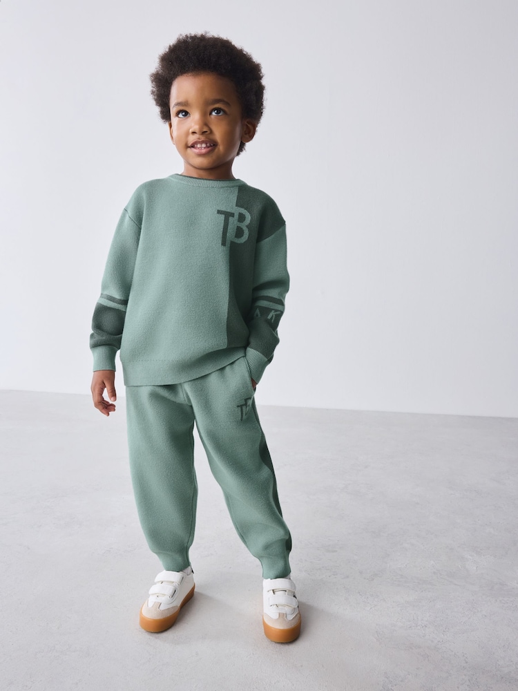 Baker by Ted Baker Colourblock Knitted Sweatshirt and Joggers Set - Image 2 of 12