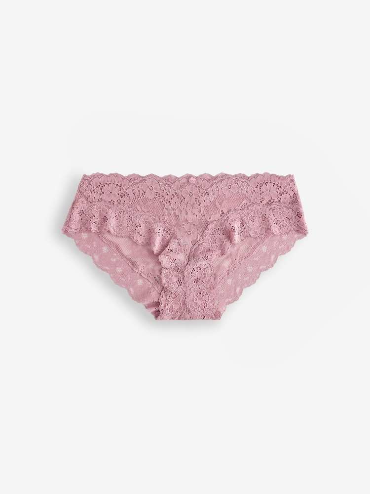 Victoria's Secret Rose Pink Hipster Lace Knickers - Image 1 of 3