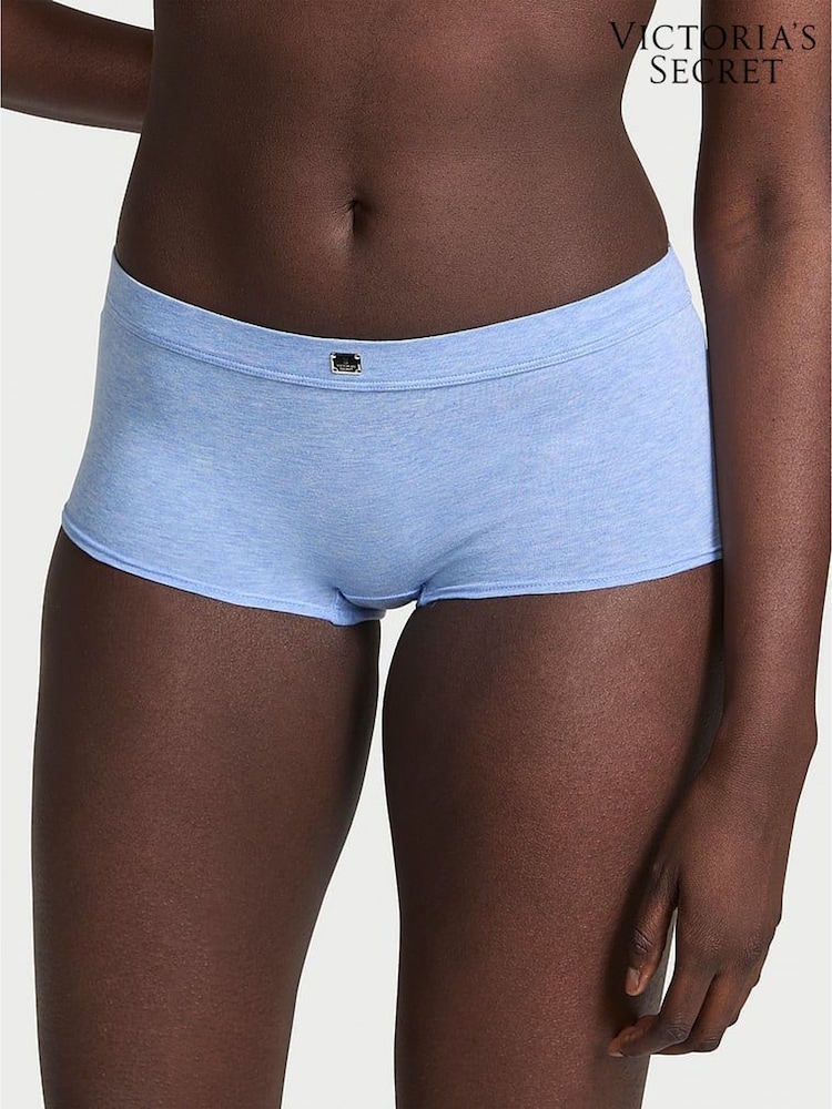 Victoria's Secret Heather Cornflower Blue Short Cotton Logo Knickers - Image 4 of 4 Victoria's Secret Heather Cornflower Blue Short Cotton Logo Knickers - Image 4 of 4