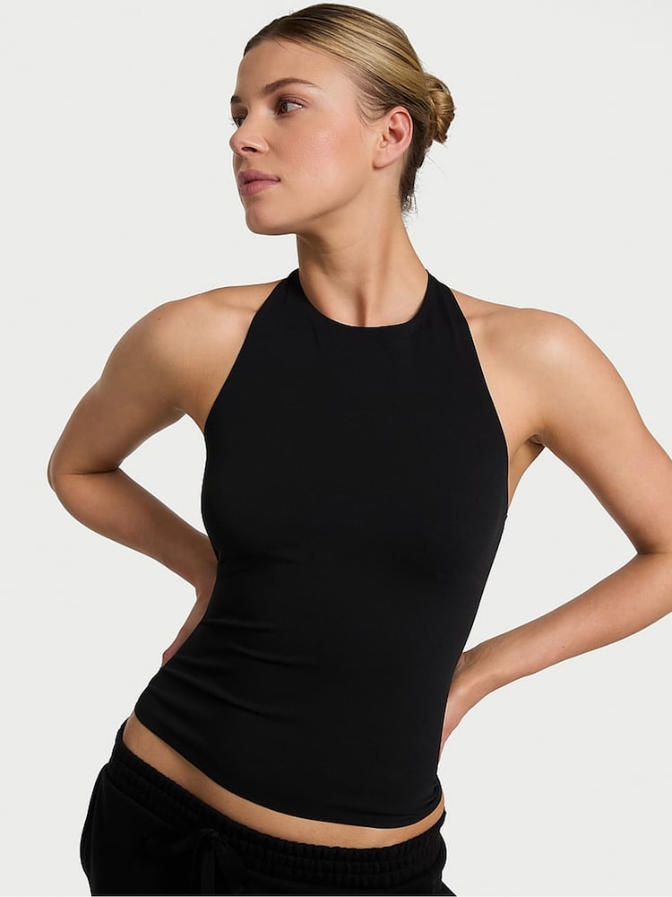 Victoria's Secret Black Elevate™ Racerback Tank Top - Image 1 of 3