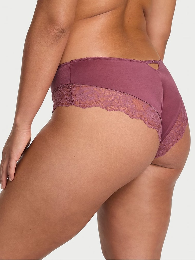 Victoria's Secret Purple Vapor Cheeky Rose Lace Trim Knickers - Image 2 of 2