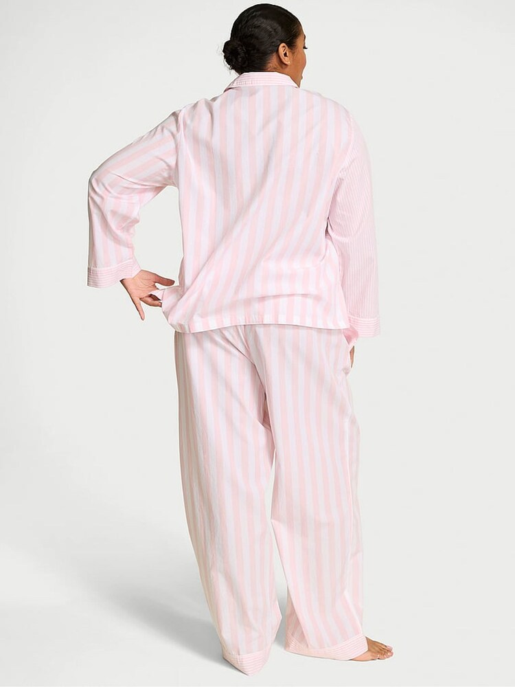 Victoria's Secret Pretty Blossom Pink Stripe Cotton Long Pyjama Set - Image 2 of 2