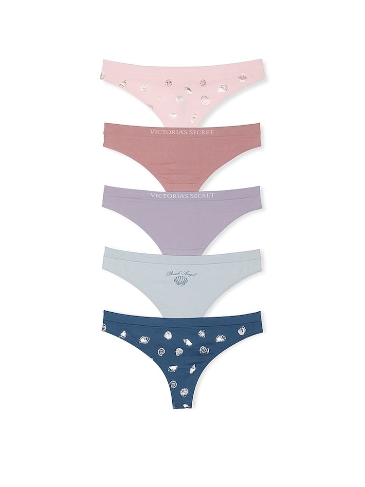 Roze/paars/blauw - Victoria's Secret set van 5 slips - Image 1 of 2