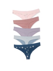 Roze/paars/blauw - Victoria's Secret set van 5 slips - Image 2 of 2