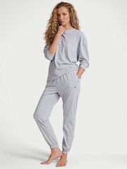 Victoria's Secret Medium Heather Grey Trouser Cotton Pyjama Set - Image 1 of 3