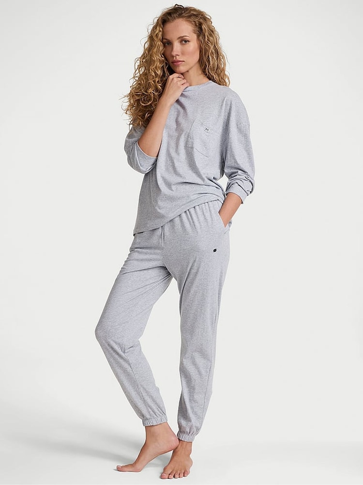 Victoria's Secret Medium Heather Grey Trouser Cotton Pyjama Set - Image 1 of 3 Victoria's Secret Medium Heather Grey Trouser Cotton Pyjama Set - Image 1 of 3