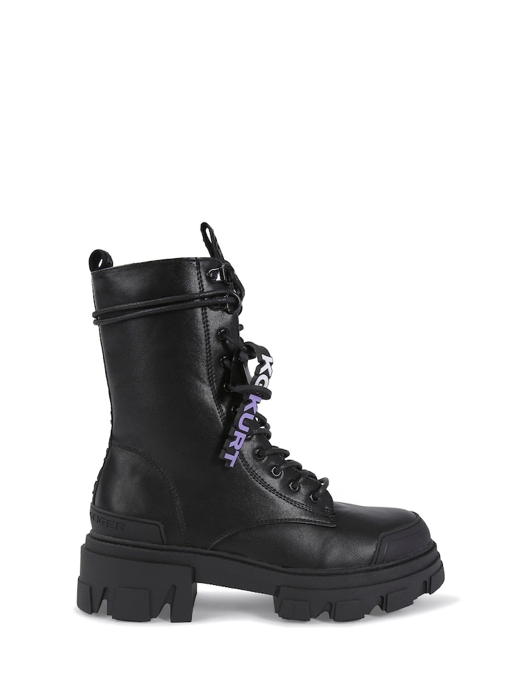 KG Kurt Geiger Trekker Lace Up2 Black Boots - Image 2 of 5 KG Kurt Geiger Trekker Lace Up2 Black Boots - Image 2 of 5