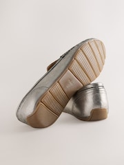Silver Forever Comfort® Leather Round Toe Slim Driver Loafers - Image 10 of 10
