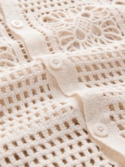 Cream Crochet Summer Shirt - Image 2 of 3