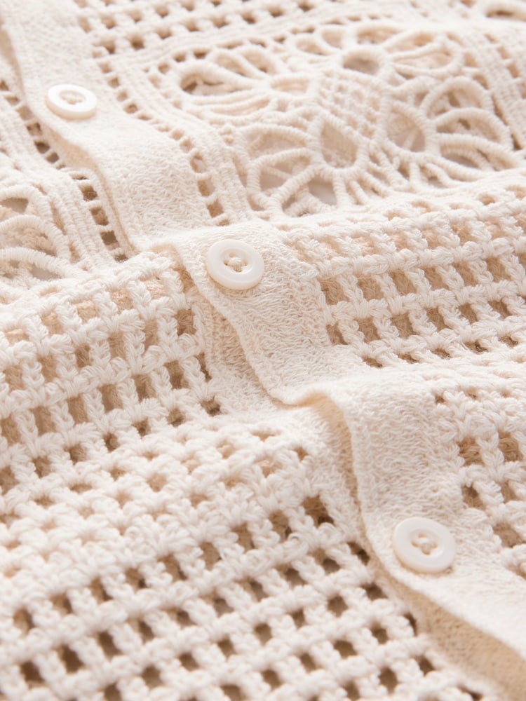 Cream Crochet Summer Shirt - Image 2 of 3