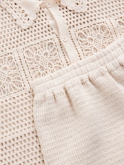 Cream Crochet Summer Shirt - Image 3 of 3