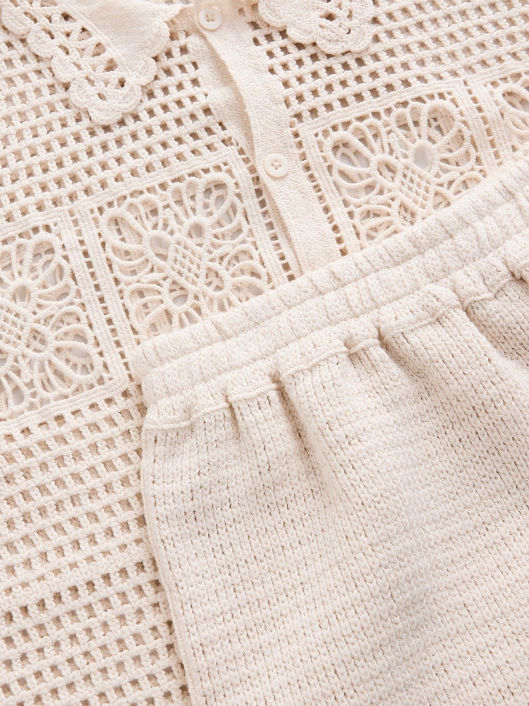 Cream Crochet Summer Shirt - Image 3 of 3