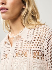 Cream Crochet Summer Shirt - Image 4 of 6