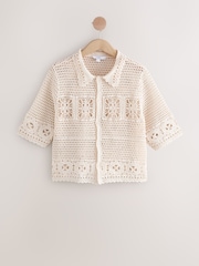Cream Crochet Summer Shirt - Image 5 of 6