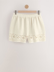 Cream Crochet Summer Shorts - Image 6 of 8