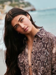 Brown Beach Shirt Cover-Up - Image 5 of 8