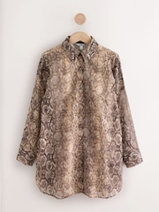 Brown Beach Shirt Cover-Up - Image 6 of 8