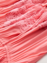 Pink Tiered Mini Embroidered Dress - Image 8 of 9
