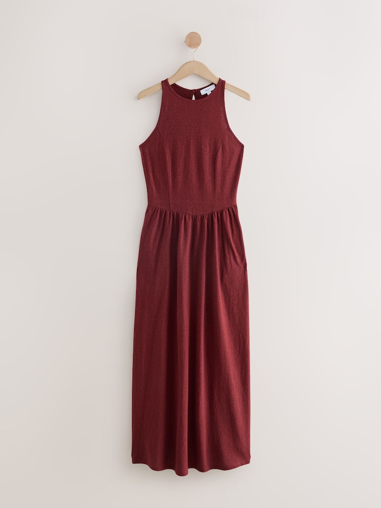 Plum Purple Jersey Midi Dress - Image 1 of 3