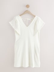 Cream Mini Jersey Cap Sleeved Dress - Image 1 of 3