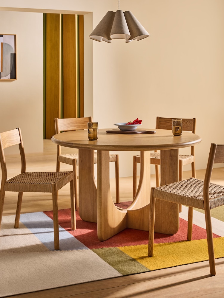 MADE.COM Oak Arlo 4 Seater Round Dining Table - Image 1 of 4 MADE.COM Oak Arlo 4 Seater Round Dining Table - Image 1 of 4