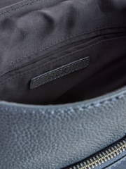 Navy Leather Messenger Bag - Image 9 of 9