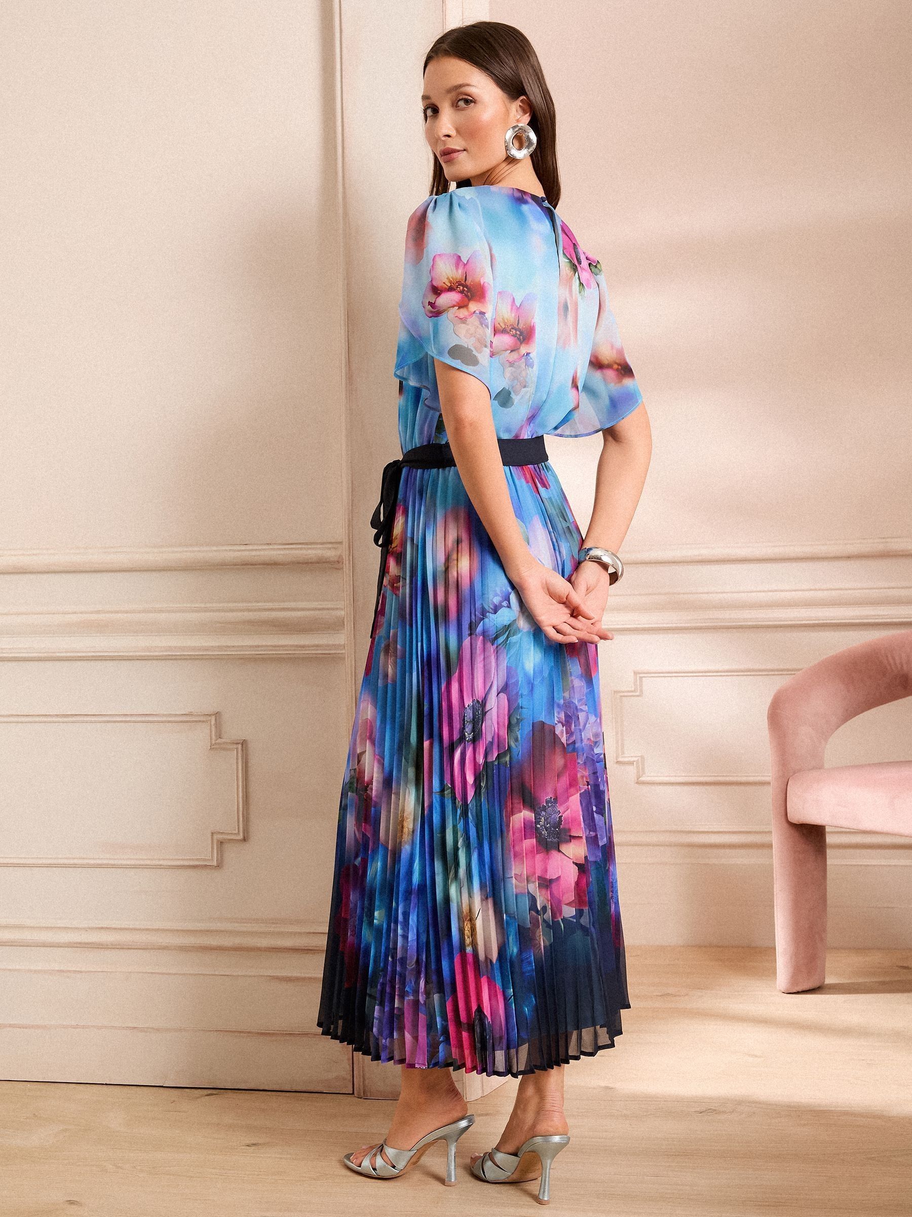 NWT | BERYLOVE Sky Blue High-Low Occasion Dress | Side Flower | Medium