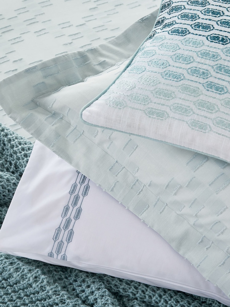 1951 Duck Egg Yana 100% Cotton Duvet Cover Set - Image 4 of 4