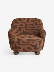 MADE.COM Clyde Abstract Weave Chocolate Brown Ellio Accent Chair - Image 1 of 3