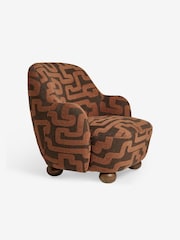 MADE.COM Clyde Abstract Weave Chocolate Brown Ellio Accent Chair - Image 2 of 3